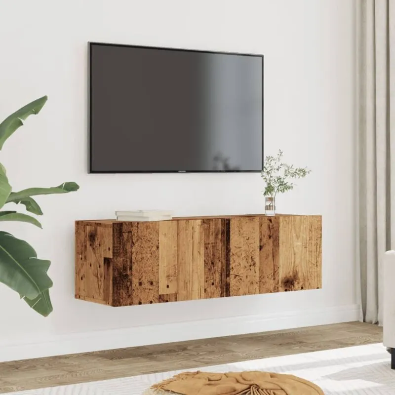 Mobili tv a Parete 2pz Legno Antico 100x30x30 cm - Vidaxl