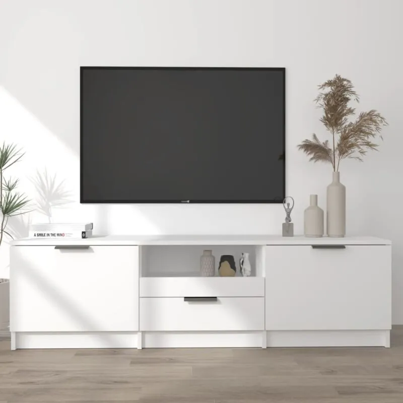 Mobile Porta tv Bianco 140x35x40 cm in Legno Multistrato - Vidaxl