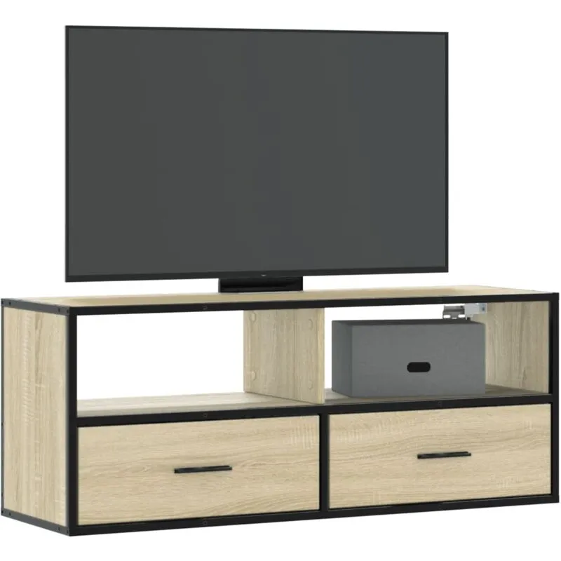 Vidaxl - Mobile tv Rovere Sonoma 100x31x39,5cm Legno Multistrato Metallo