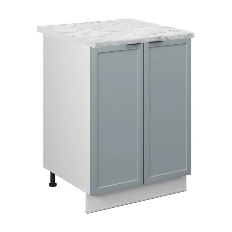  - Mobiletto base cucina Fame-Line, Blu-grigio chiaro, 60 cm , pl Marmo