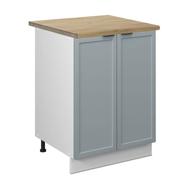 Mobiletto base cucina Fame-Line, Blu-grigio chiaro, 60 cm , PL Rovere, 