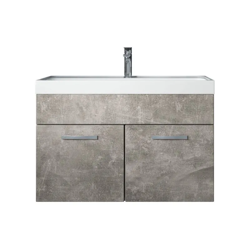 Mobile da bagno Paso 01 80cm Grigio Cemento - armadio mobiletto lavabo