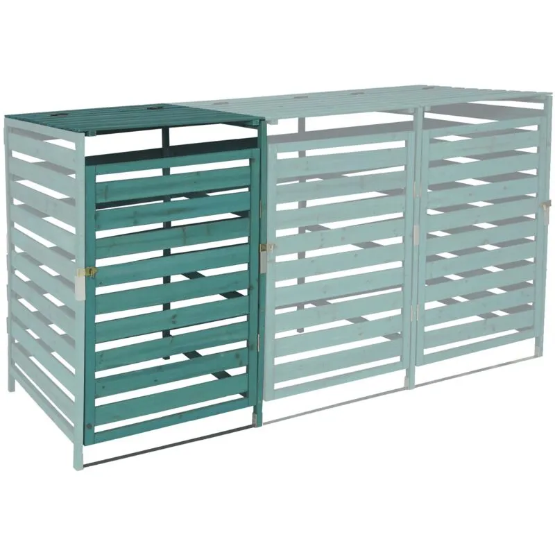  - Modulo aggiuntivo per copribidoni box spazzatura rifiuti 714 97x67x114cm legno abete verde scuro - green