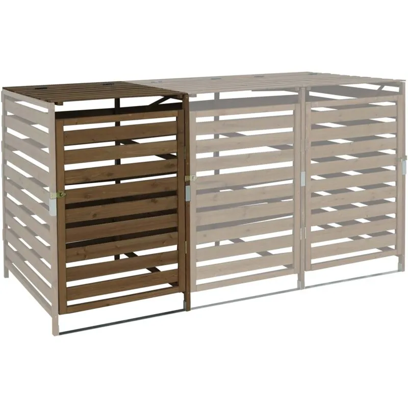  - Modulo aggiuntivo per copribidoni box spazzatura rifiuti 714 97x67x114cm legno abete marrone scuro