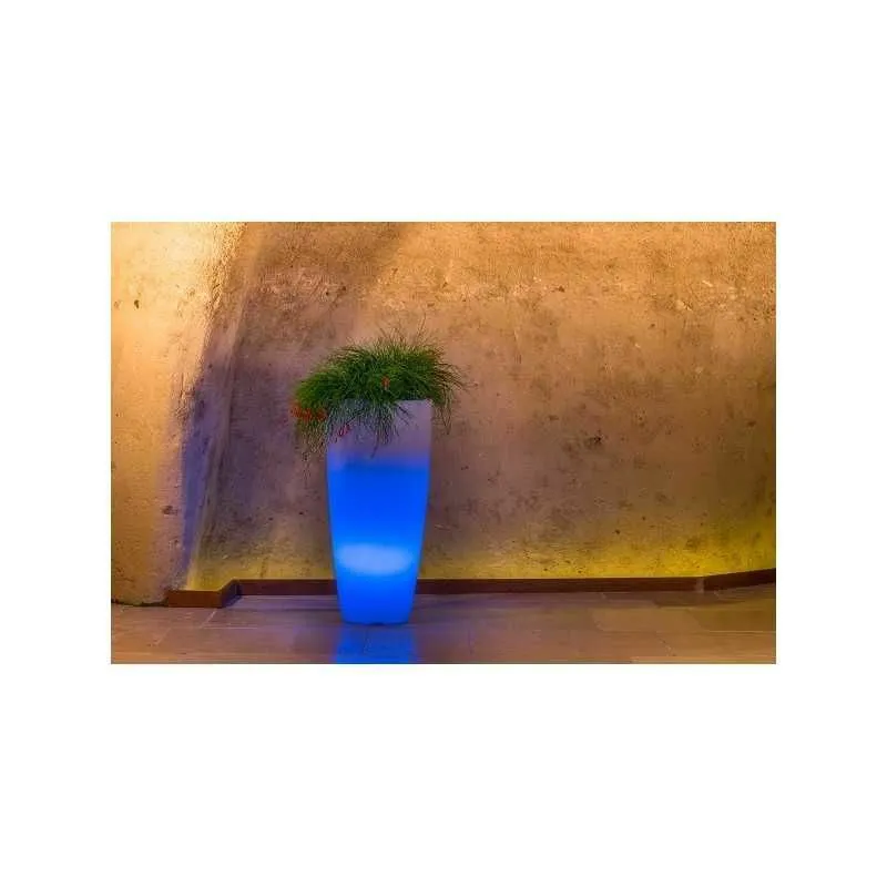 Vaso Luce in Polimero Monacis Stilo Round Bright - ø 33 cm. - h 70 cm. Luce Blu