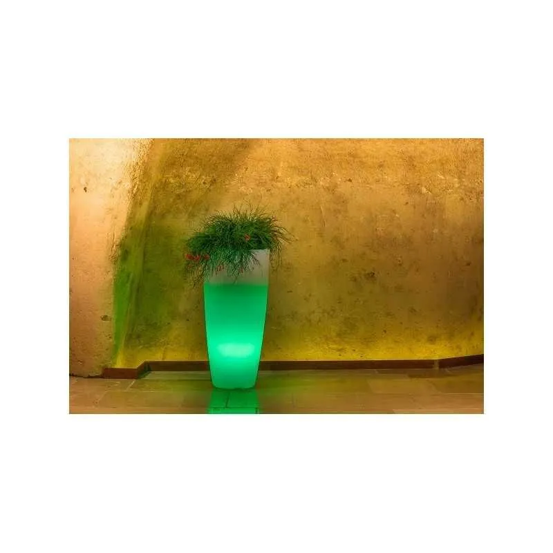 Vaso Luce in Polimero Monacis Stilo Round Bright - ø 33 cm. - h 70 cm. Luce Verde