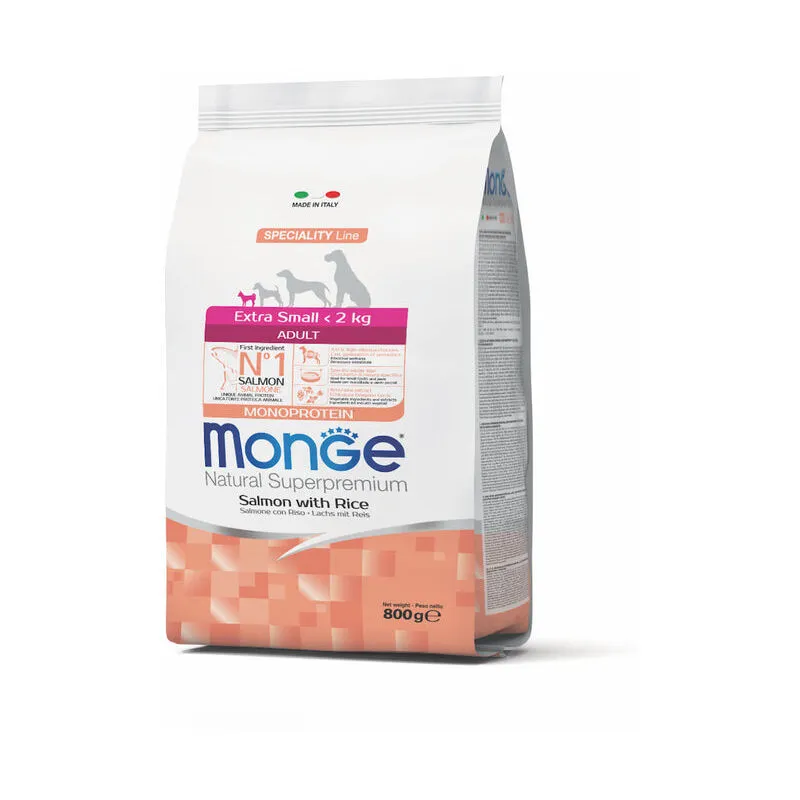 Monge Natural Extra Small Adult Salmone E Riso 800gr