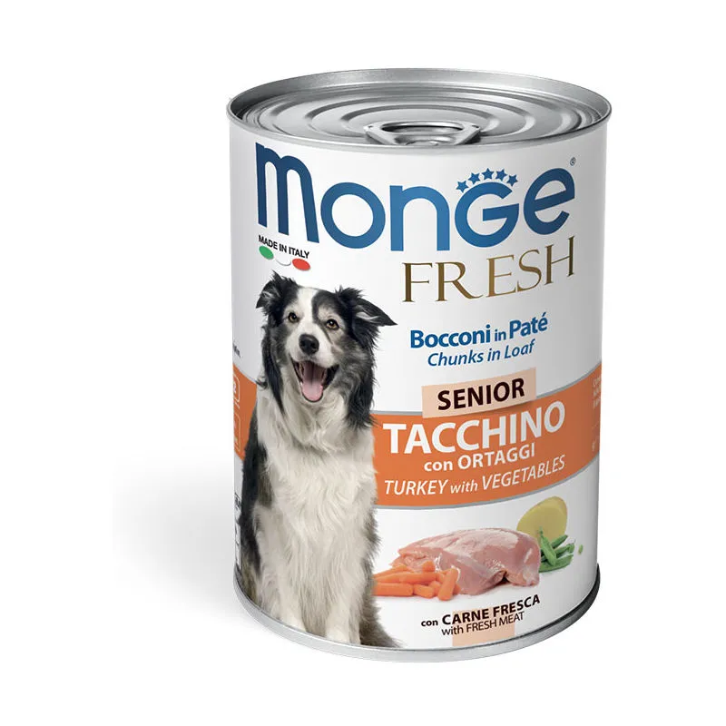 Monge - Fresh Cane Patè 400gr Senior Tacchino con Ortaggi