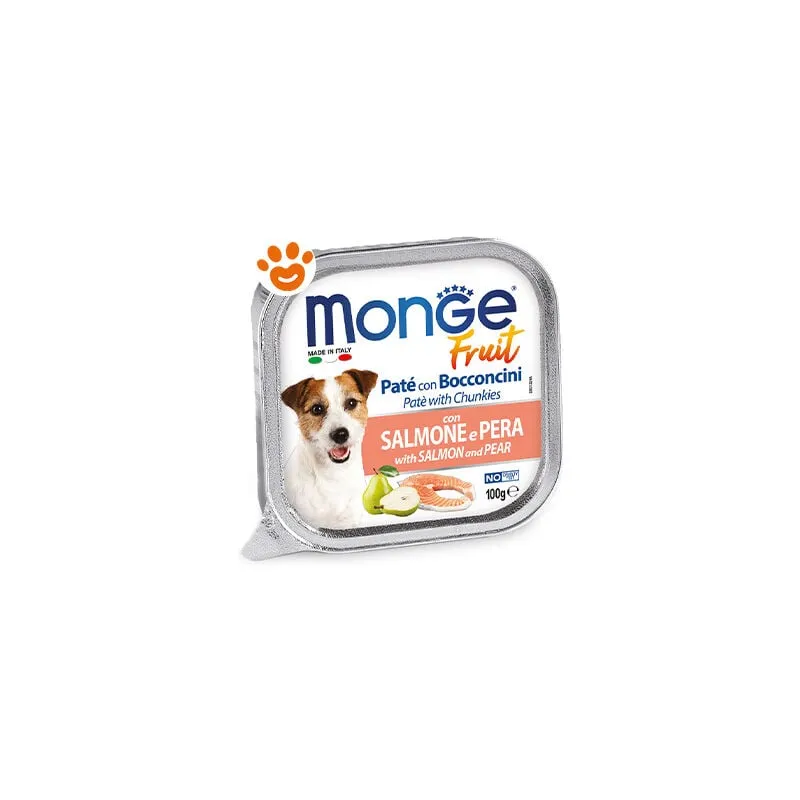 Monge - Dog Fruit Adult Salmone e Pera - Vaschetta Da 100 Gr