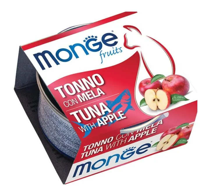 Monge - Natural Superpremium Fruits per Gatto da 80 gr Tonno e Mela