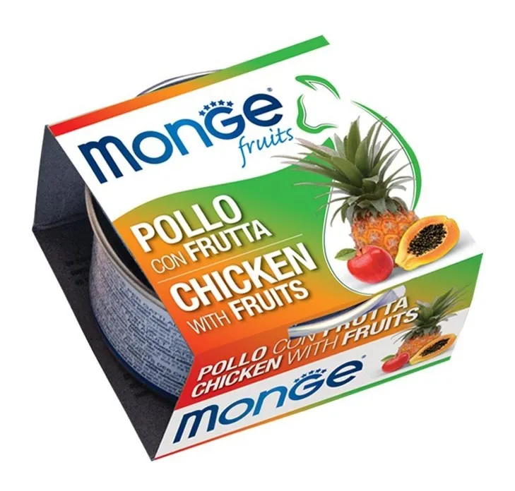 Monge Natural Superpremium Fruits per Gatto da 80 gr Pollo e Frutta