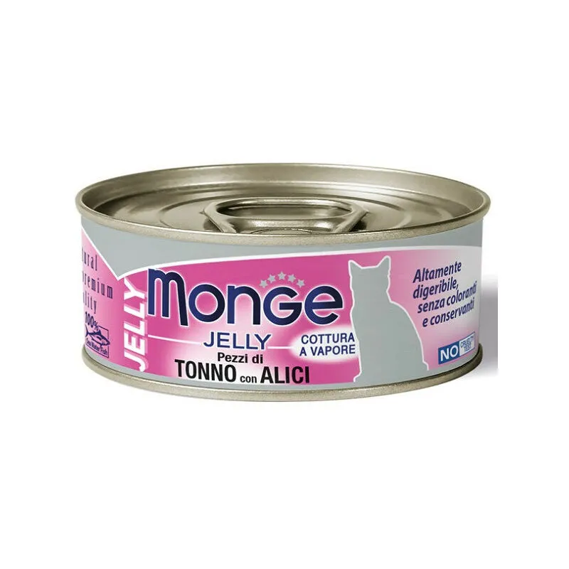 Natural Superpremium Jelly per Gatto da 80 gr Tonno con Alici - Monge