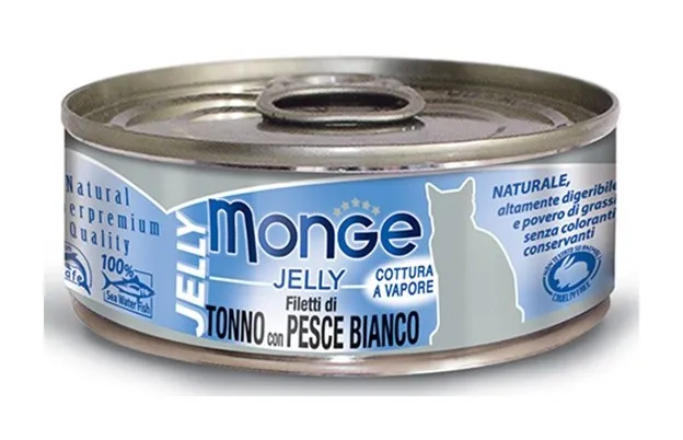 Monge - Natural Superpremium Jelly per Gatto da 80 gr Tonno e Pesce Bianco