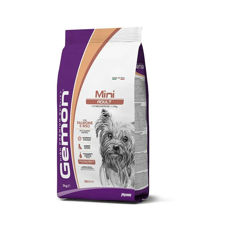 Gemon per Cani Adult Mini con Salmone e Riso da 3 Kg