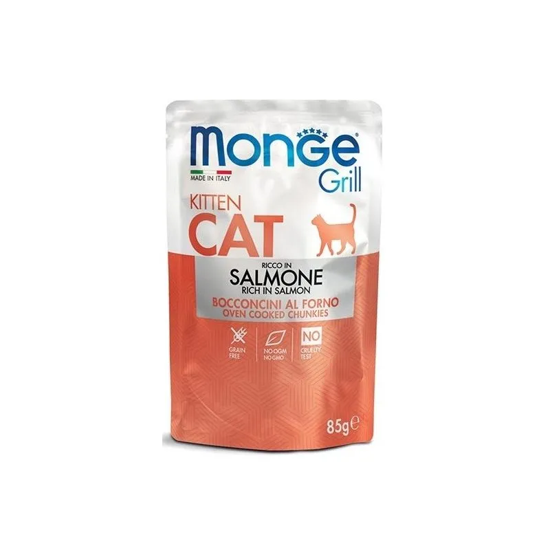 Monge Grill Cat Kitten Bocconcini in Jelly Salmone da 85 Gr