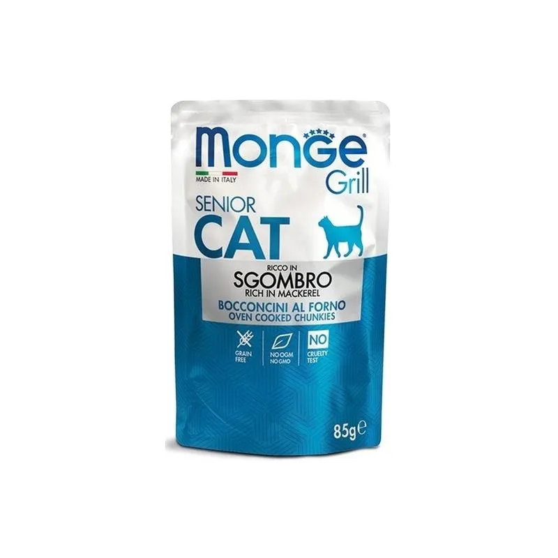 Grill Cat Senior Bocconcini in Jelly Sgombro da 85 Gr - Monge