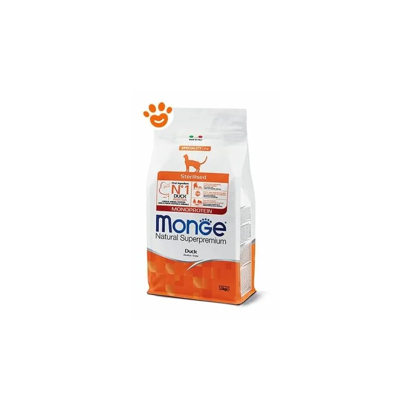 Monge - Cat Natural Superpremium Sterilizzato Anatra - Sacco Da 10 Kg