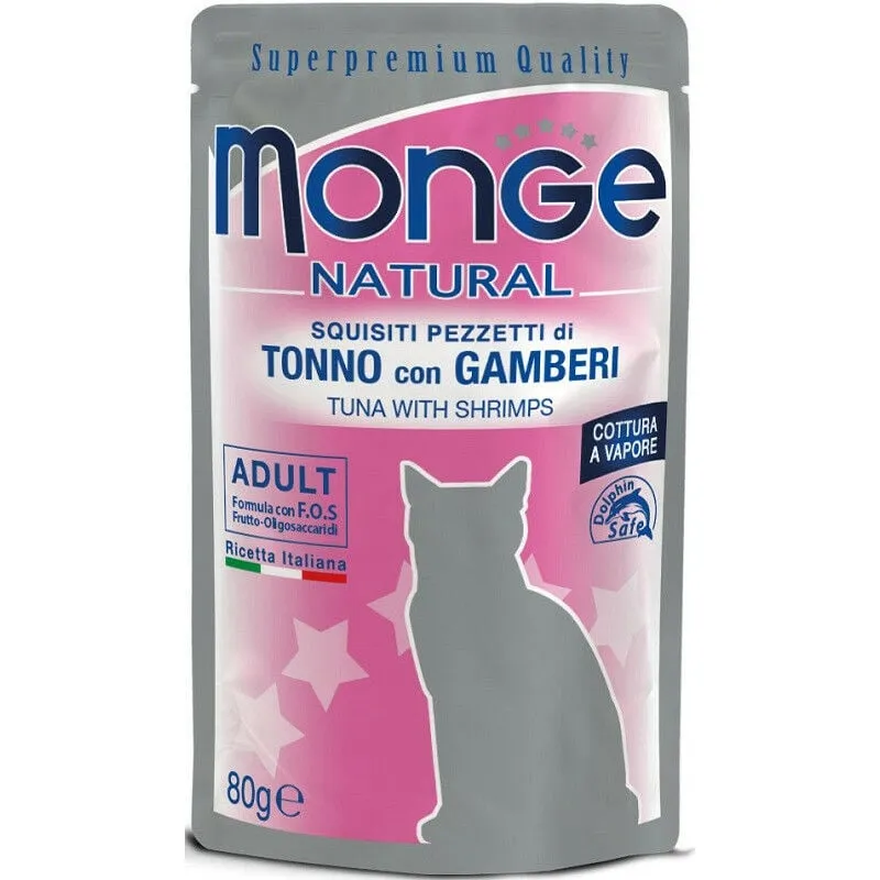 Natural Gatto in Busta da 80g Tonno e Gamberi - Monge