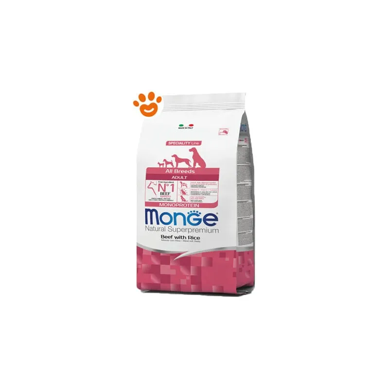 Dog Natural Superpremium Adult All Breed Manzo e Riso - Sacco Da 12 Kg - Monge