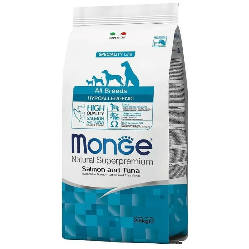 Natural Superpremium Hypoallegenic All Breeds con Salmone e Tonno per Cane da 2,5 kg - Monge