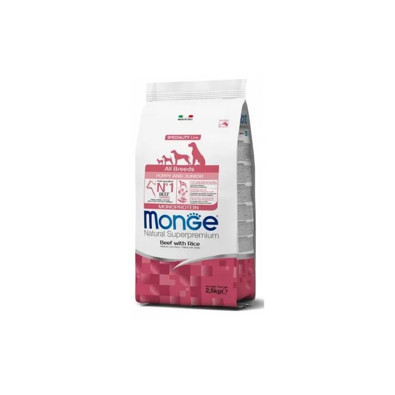 Monge - all breeds puppy e junior monoproteico manzo e riso 12KG