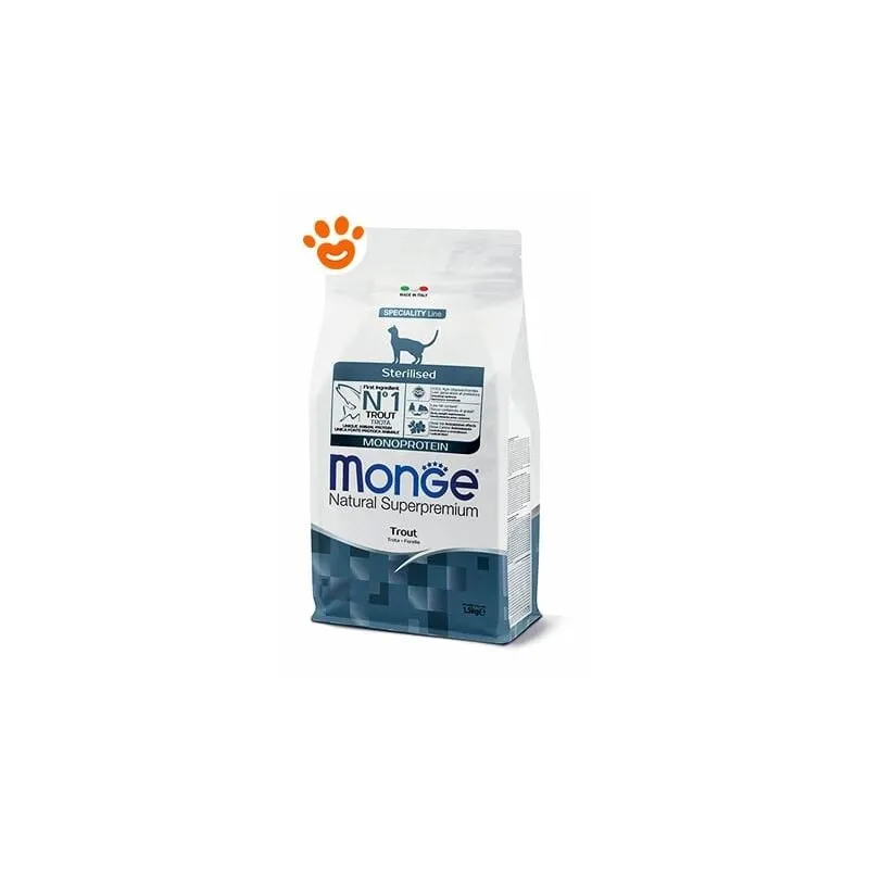 Monge - Cat Natural Superpremium Sterilizzato Trota - Sacco Da 10 Kg