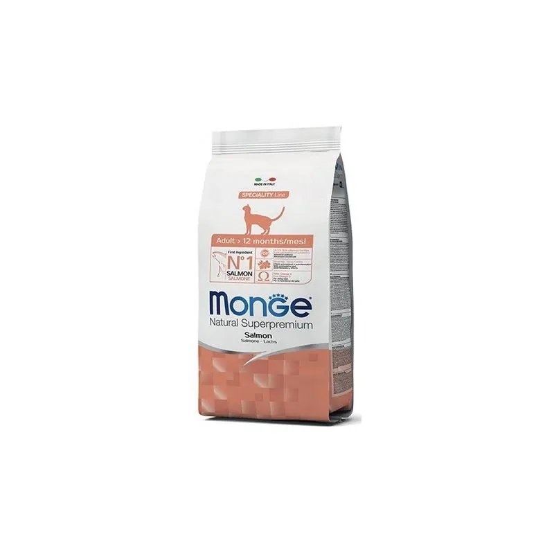 Monge - Natural Superpremium per Gatto Adult con Salmone da 10 Kg