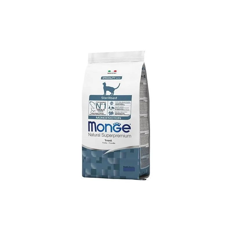 Monge - Monoprotein per Gatti Sterilizzati con Trota da 10 Kg