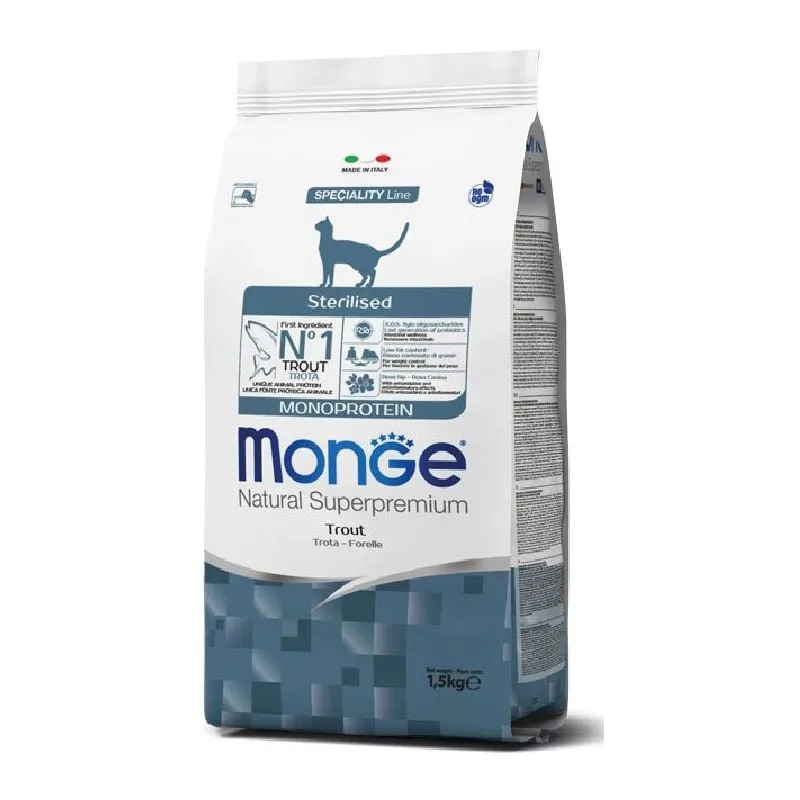 Monge - Gatto Superpremium Sterilizzato Monoproteico Trota gr.400