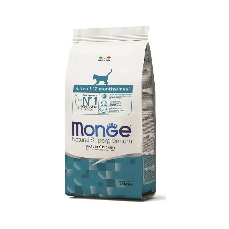 Natural Superpremium per Gatto Kitten Ricco di Pollo da 1,5 Kg - Monge