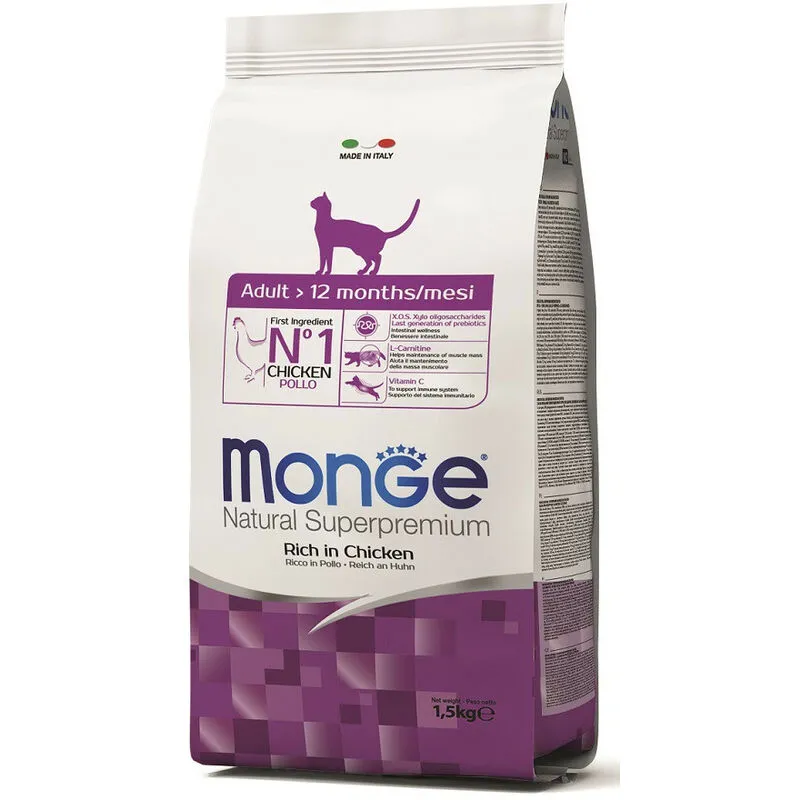 Monge Natural Superpremium per Gatto Adult con Pollo da 1,5 Kg