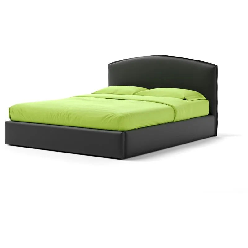 Letto Contenitore Made In Italy Cangù moon matrimoniale similpelle nero