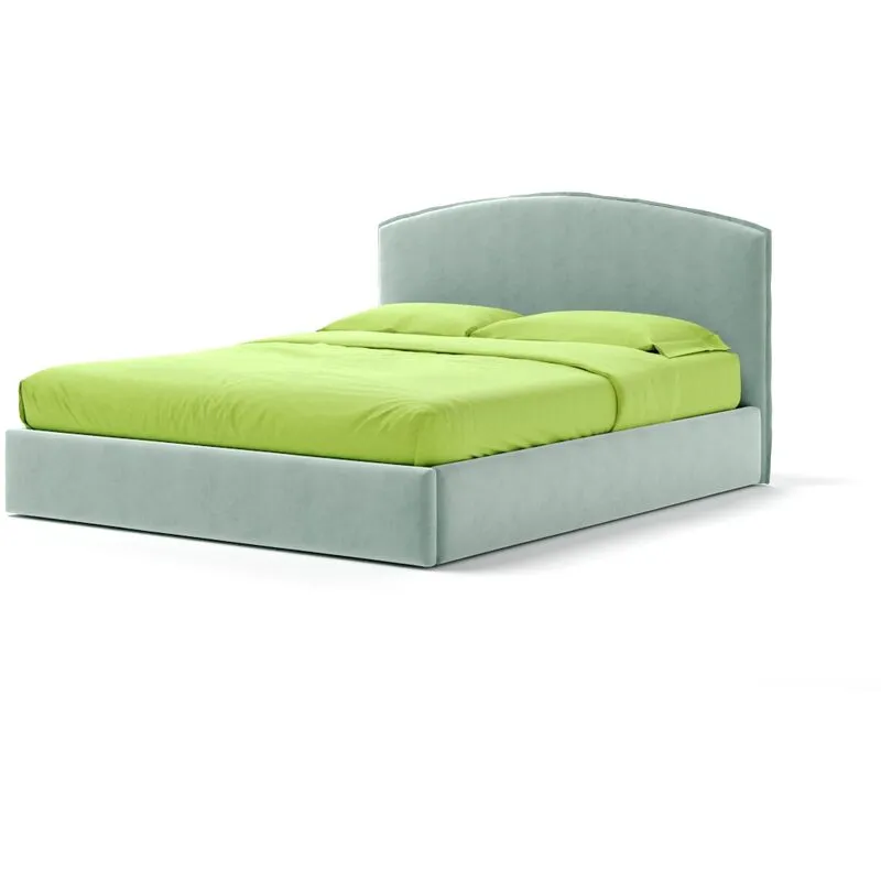 Letto Contenitore Made In Italy Cangù moon matrimoniale tessuto celeste