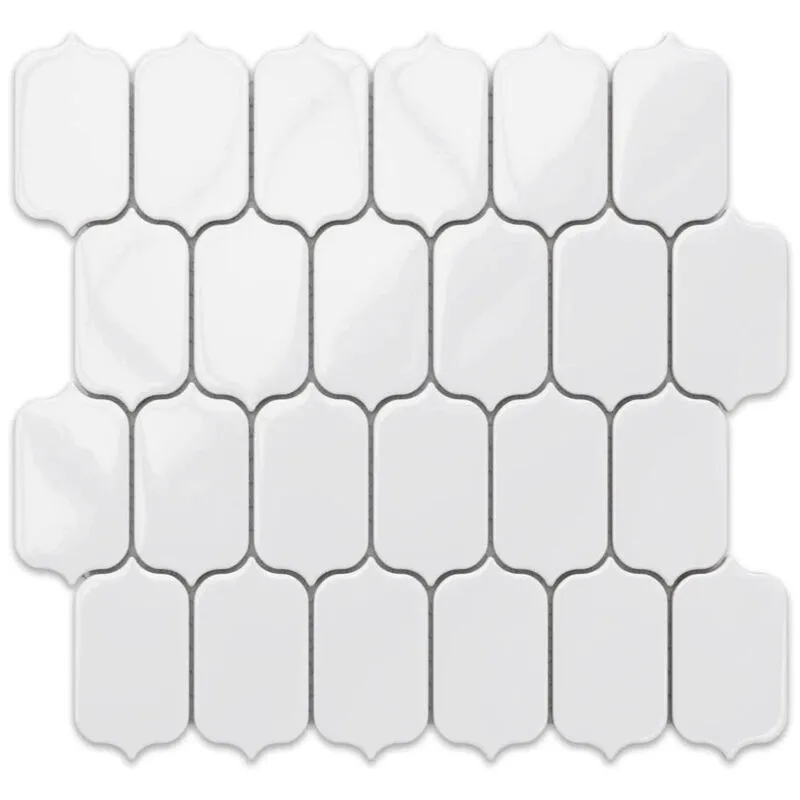 Mosaico in ceramica su rete per bagno o cucina 27.5cm x 25.8cm - White lantern