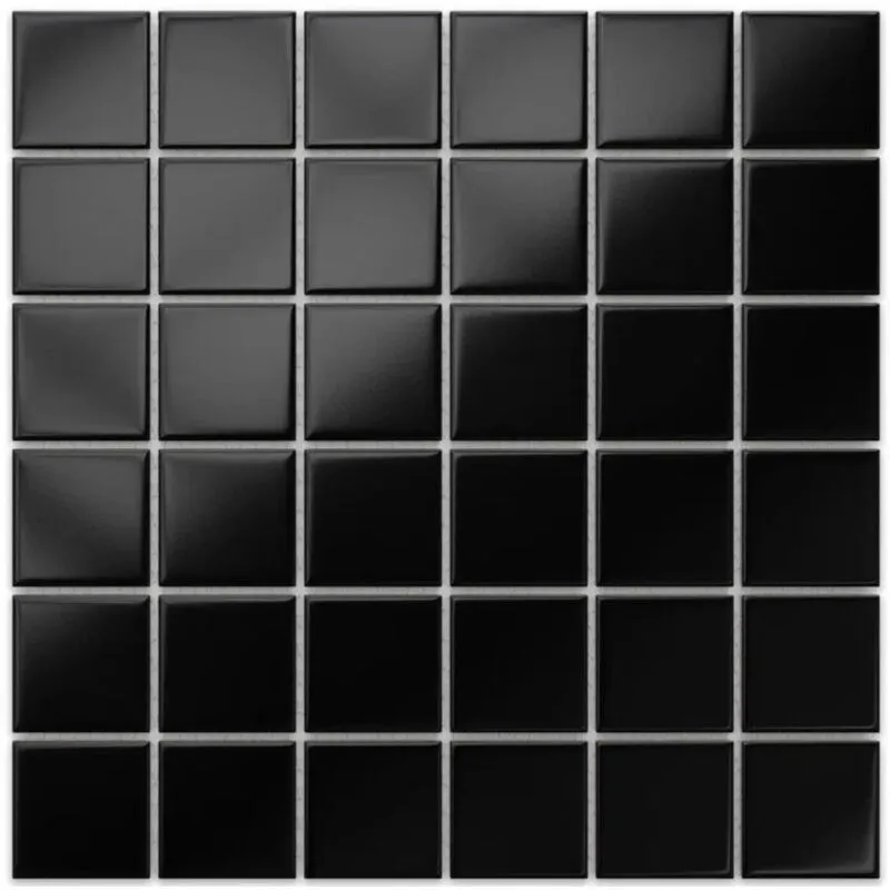 Mosaico in ceramica su rete per bagno o cucina 30cm x 30cm - Black Chaturanga