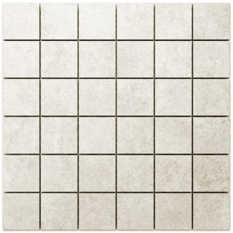 Mosaico in gres su rete per bagno o cucina 30 cm x 30 cm - Big grey cube