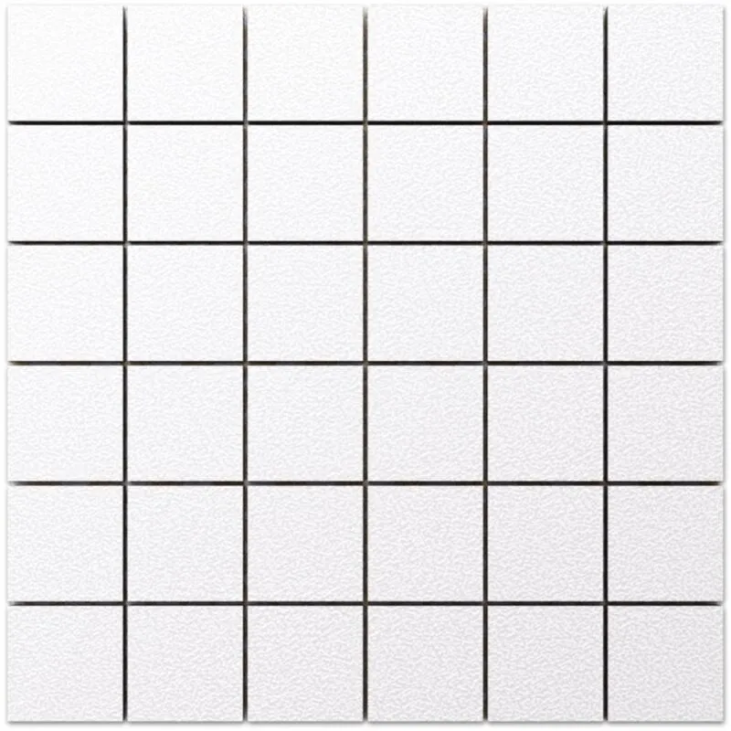 Mosaico in gres su rete per bagno o cucina 30 cm x 30 cm - Big white cubes