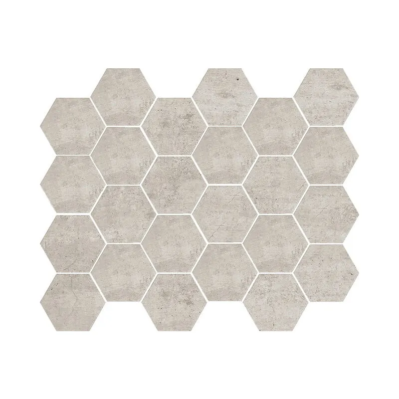 Ilcom - Mosaico in vetro pressato su rete per bagno e cucina 43.5cm x 34.5cm - Taupe Stone Light Matt