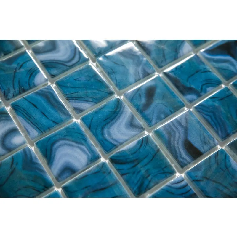 Mosaico in vetro pressato su rete per piscina 31.5cm x 47,7cm - Modena Praga Pool