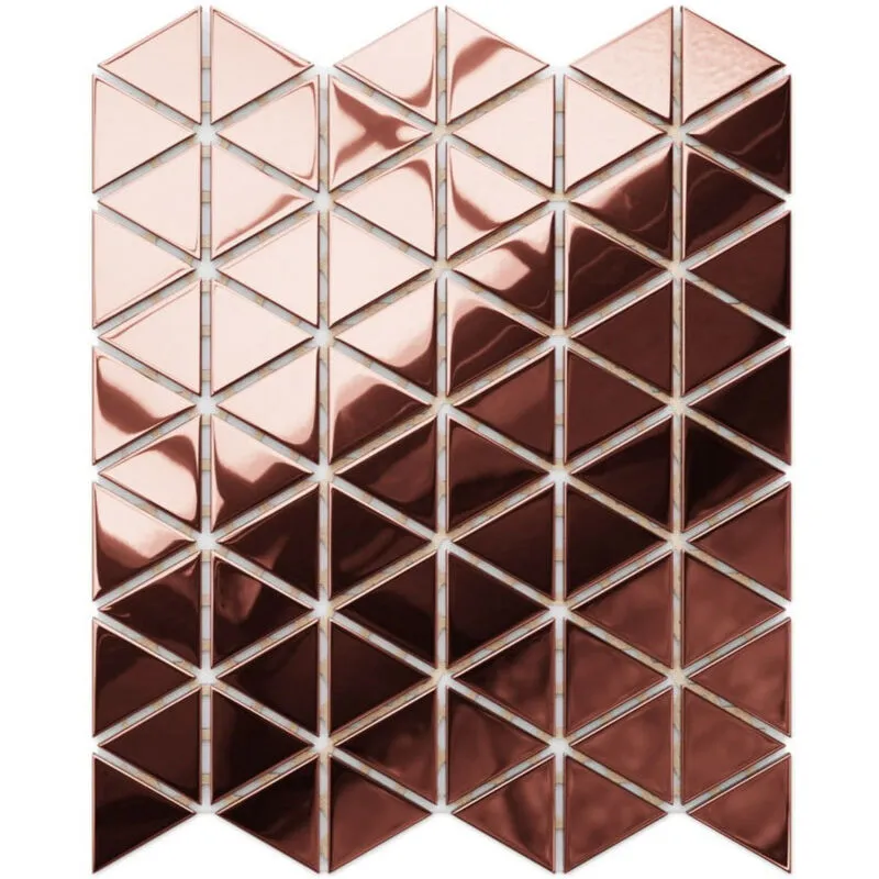 Ilcom - Mosaico in vetro su rete per bagno e cucina 26.3 cm x 30.3 cm - Egyptian Copper