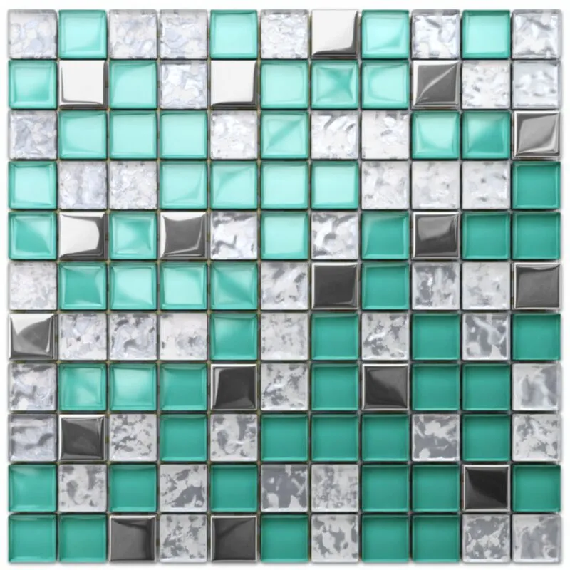 Ilcom - Mosaico in vetro su rete per bagno e cucina 30cm x 30cm - Allende