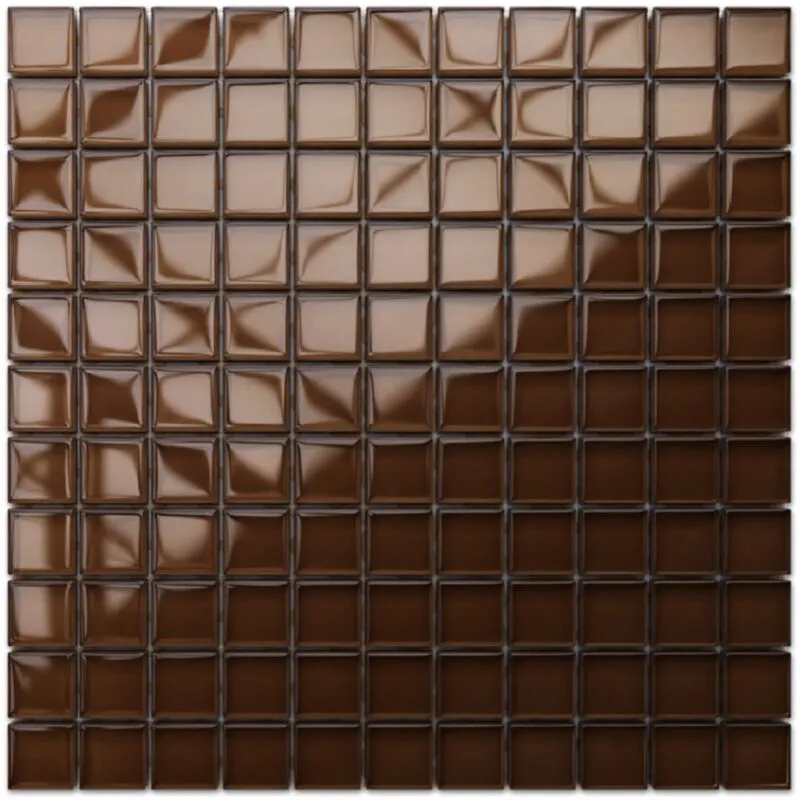 Mosaico in vetro su rete per bagno e cucina 30cm x 30cm - Chocolate