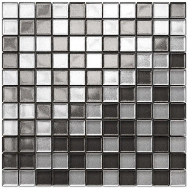 Mosaico in vetro su rete per bagno e cucina 30cm x 30cm - Grey Graphite