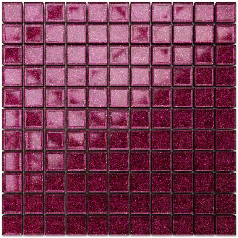 Mosaico in vetro su rete per bagno e cucina 30cm x 30cm - Lilac Sand