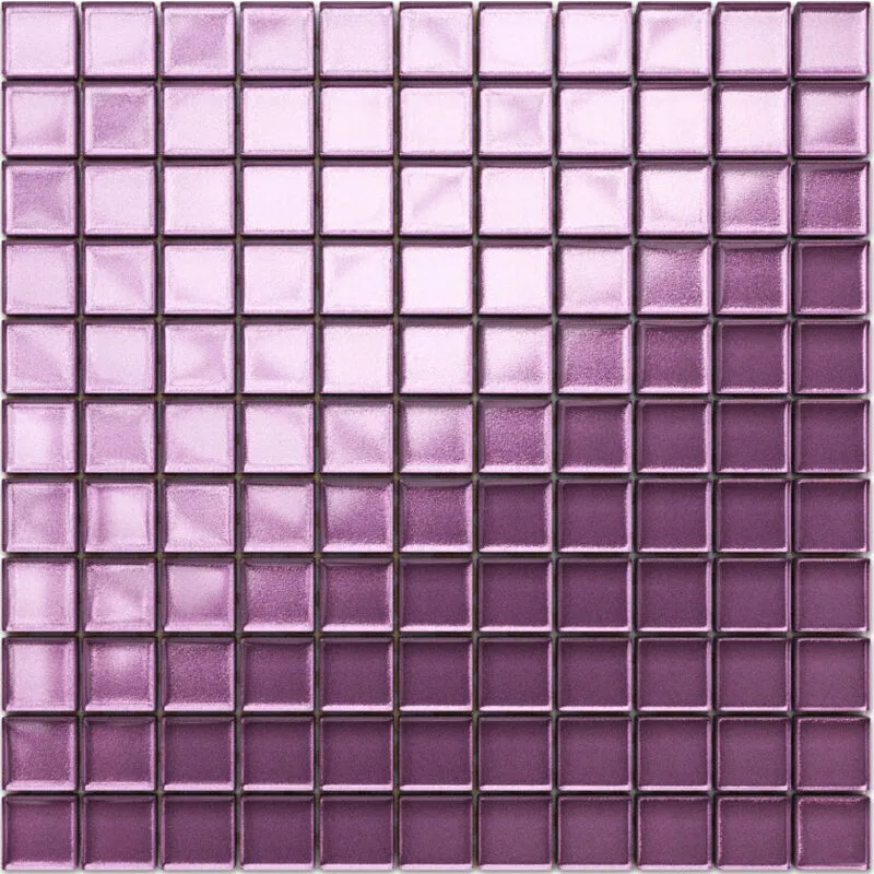 Mosaico in vetro su rete per bagno e cucina 30cm x 30cm - Pink Agata