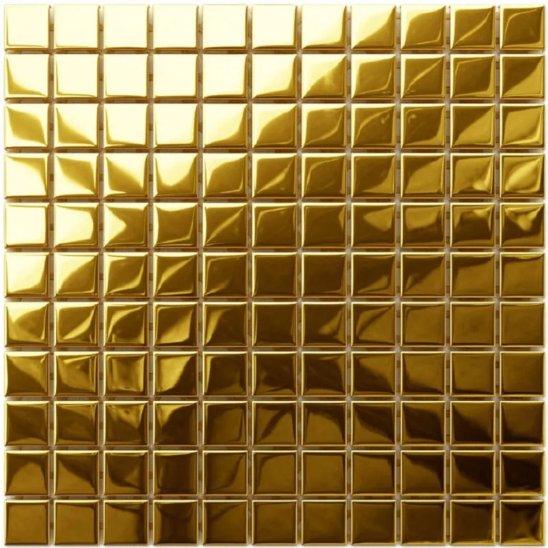 Mosaico in vetro su rete per bagno e cucina 30cm x 30cm - Pure Gold