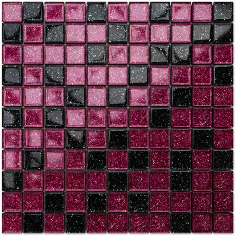 Ilcom - Mosaico in vetro su rete per bagno e cucina 30cm x 30cm - Purple Sunset