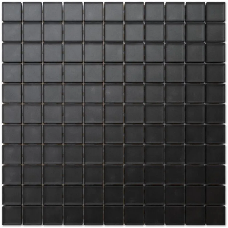 Mosaico in vetro su rete per bagno e cucina 30cm x 30cm - Velvet black