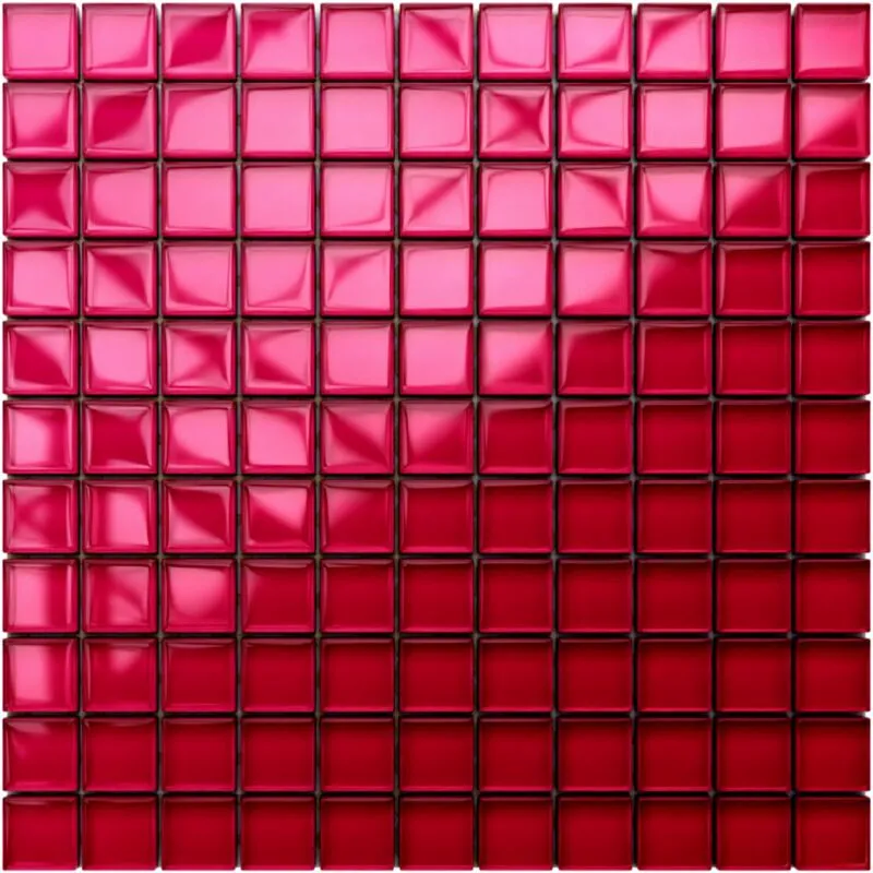 Mosaico in vetro su rete per bagno e cucina 30cm x 30cm - Red passion