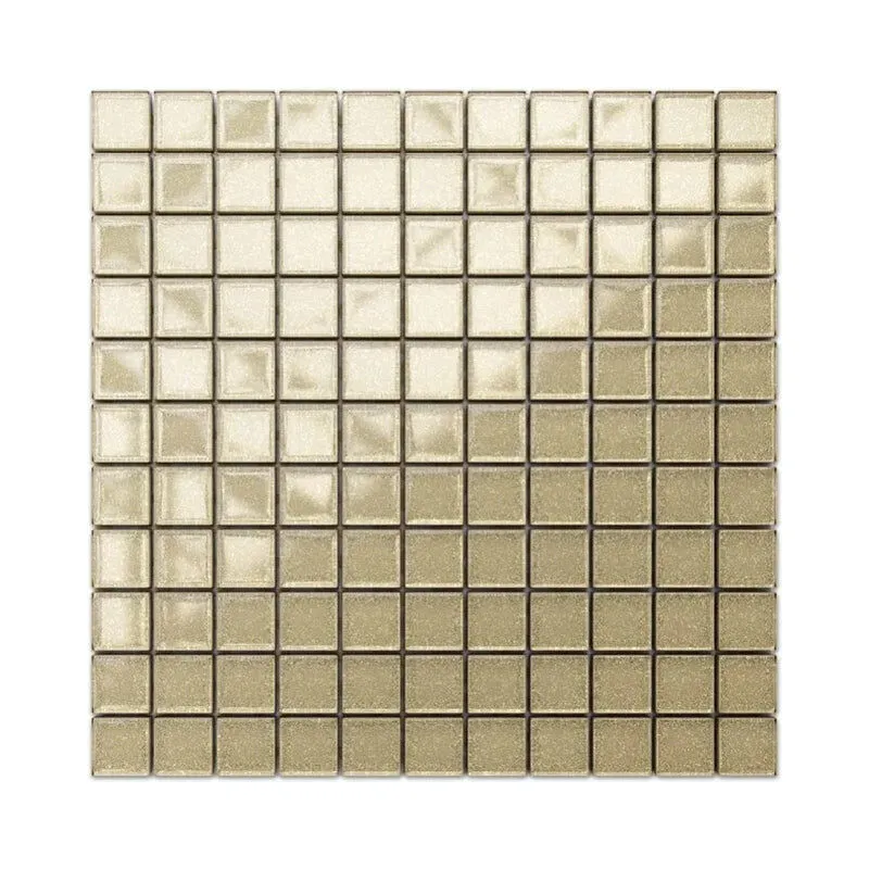 Mosaico in vetro su rete per bagno e cucina 30cm x 30cm - The gold rush